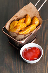 deep-fried baked potato slices, quickly cooked potato slices