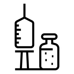 Vaccine syringe ampule icon outline vector. Vial vaccine. Bottle injection