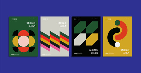 Bauhaus brochure cover template collection. Minimalist design concept.	