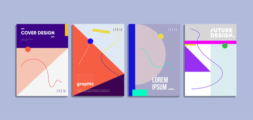 Chaotic geometry cover brochure templates. Vector creative a4 posters.
