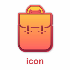 Gold School backpack icon isolated on white background. Vector