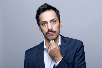 Portrait of businessman with moustache