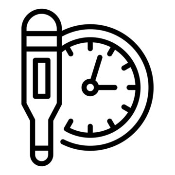 recommend clip art: Time digital medical thermometer icon outline vector. Fever temperature. Health body