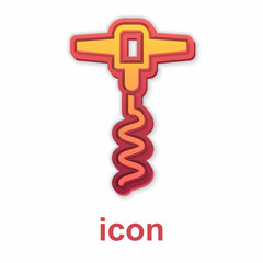 Gold Wine corkscrew icon isolated on white background. Vector
