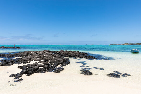 Mauritius, Flacq, East Coast, Fisherman at beach of Belle Mare