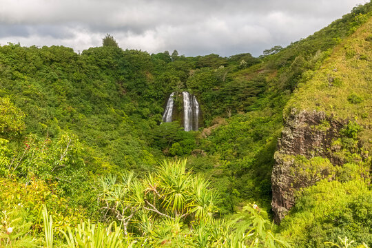 USA, Hawaii, Kauai, Wailua State Park, Opaekaa Falls
