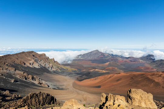 Crater of Haleakala volcano, Haleakala National Park, Hawaii, USA