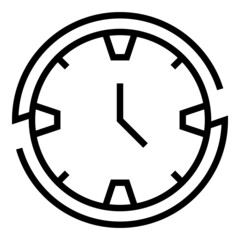 Wall clock icon outline vector. Watch time. Round hour