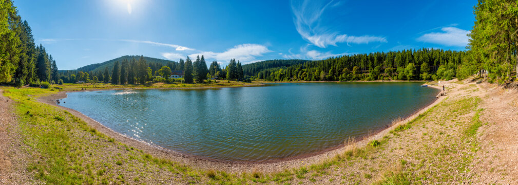 Lake Luetsche dam, Oberhof, Thuringia, Germany