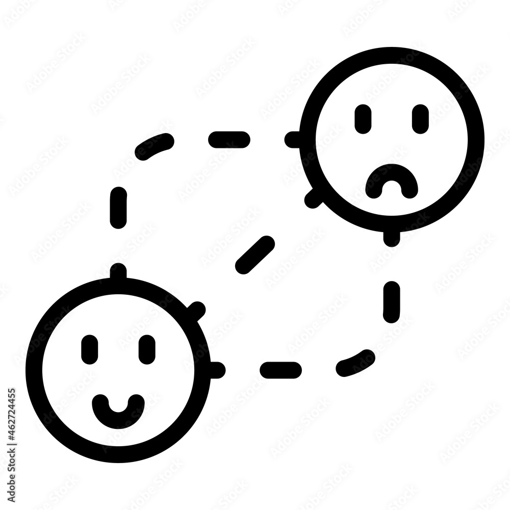 Canvas Prints Feedback icon outline vector. Satisfaction emoji. Sad customer - Canvas Prints