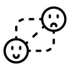 Feedback icon outline vector. Satisfaction emoji. Sad customer