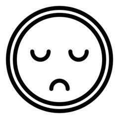 Sad feedback emoji icon outline vector. Happy level. Customer mood