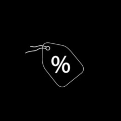 Discount icon vector isolated on black background. Trendy discount icon in flat style. Template for app, ui and logo. Icon discount for your web site. Modern discount icon, EPS 10
