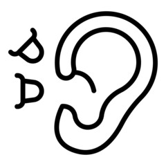 Earplugs control icon outline vector. Noisy protect. Noise auditory