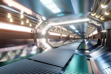 3D rendered illustration of science fiction spaceship