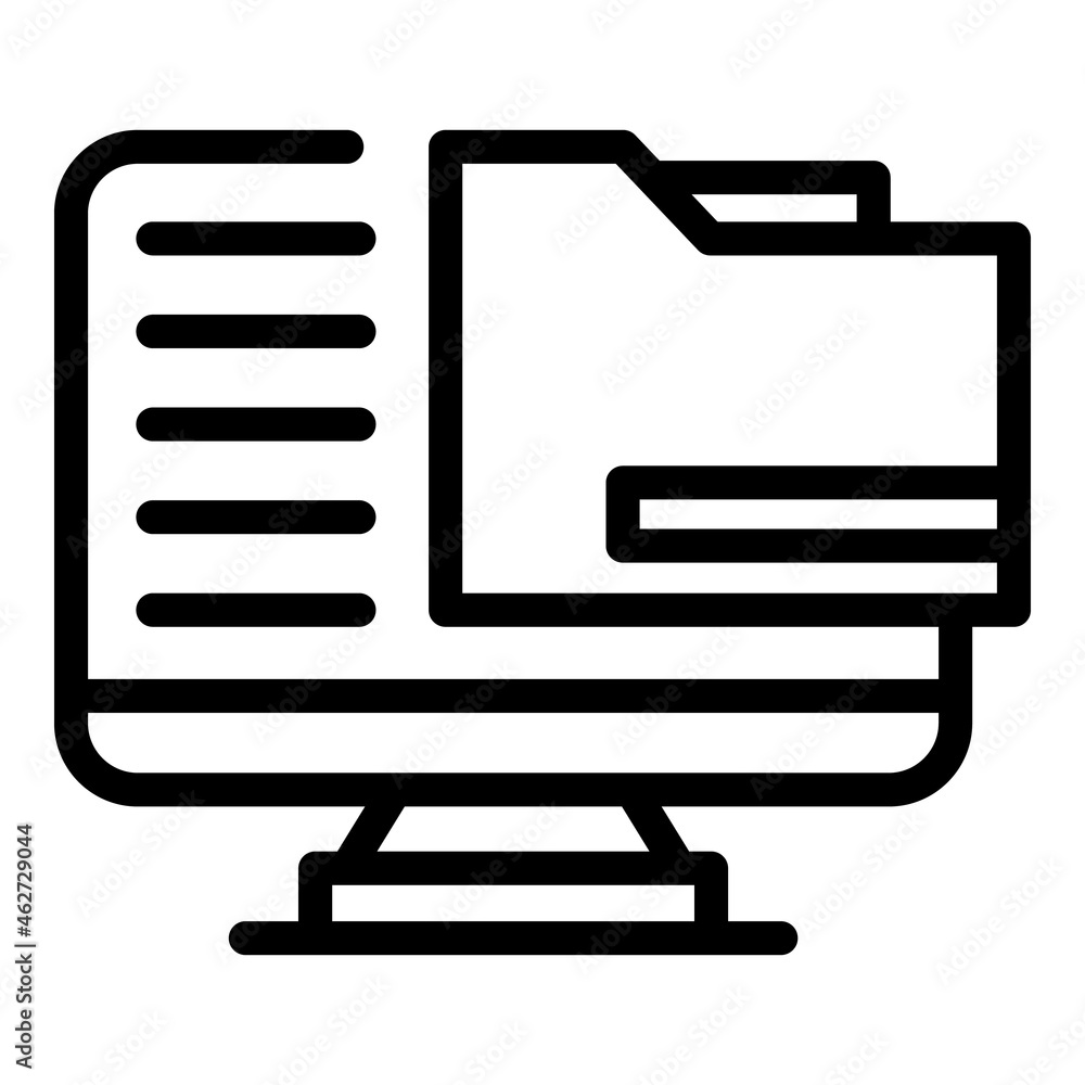 Poster computer folder icon outline vector. cms development. web design
