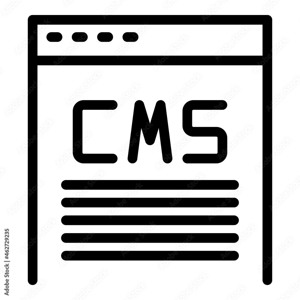 Poster cms page icon outline vector. code system. site tool