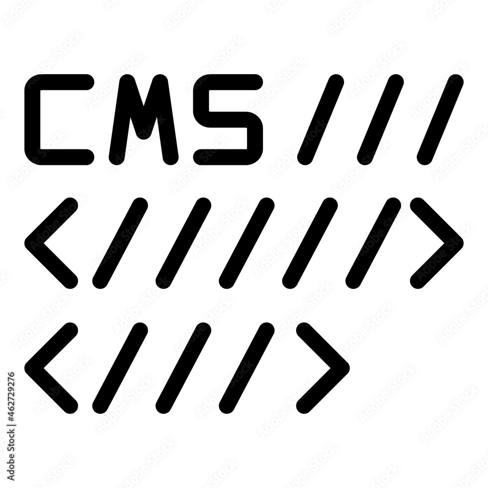 Poster cms code icon outline vector. system tool. page software