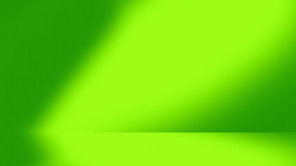 Green Blurred gradient 3d room with light rays coming from top left