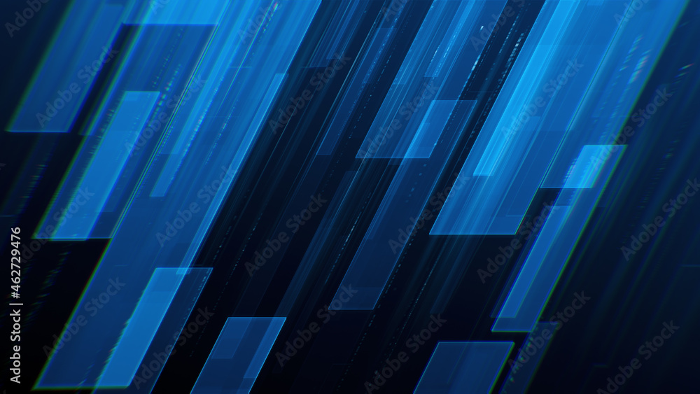 Poster blue color abstract technology background. sci fi digital data flow illustration. cyber space geomet