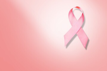 Pink ribbon on background, Breast cancer awareness concept