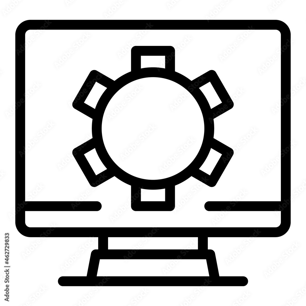 Aufkleber pc software icon outline vector. code design. site tool