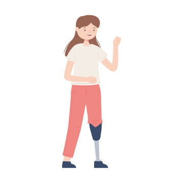 girl with leg prosthesis