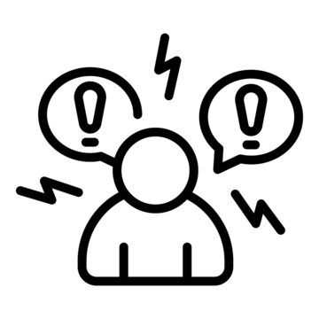 recommend clip art: Mental panic attack icon outline vector. Fear stress. Anger heart