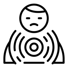Health psychology icon outline vector. Panic attack. Stress anger - obrazy, fototapety, plakaty