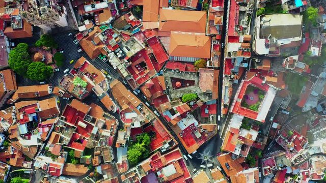 Aerial view of the town of Mexico in the mountain of Taxco