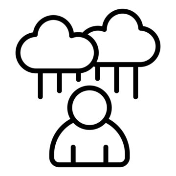 recommend clip art: Family problem icon outline vector. Panic attack. Anxiety disorder