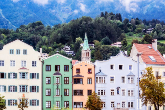 Beautiful architecture building on of city Innsbruck, Tyrol, Austria