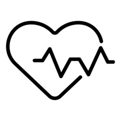 High heart rate icon outline vector. Beat pulse. Cardiac heartrate