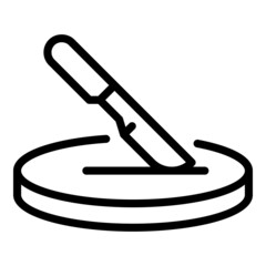 Lab knife icon outline vector. Science research. Chemical tool