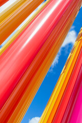 Background of tall colorful beams