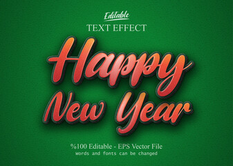 Happy New Year editable text