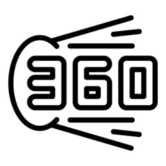 360 vr reality icon outline vector. Virtual tour. Camera angle