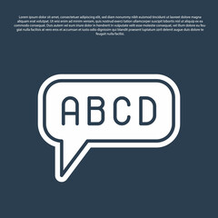 Naklejka premium Blue line Alphabet icon isolated on blue background. Vector