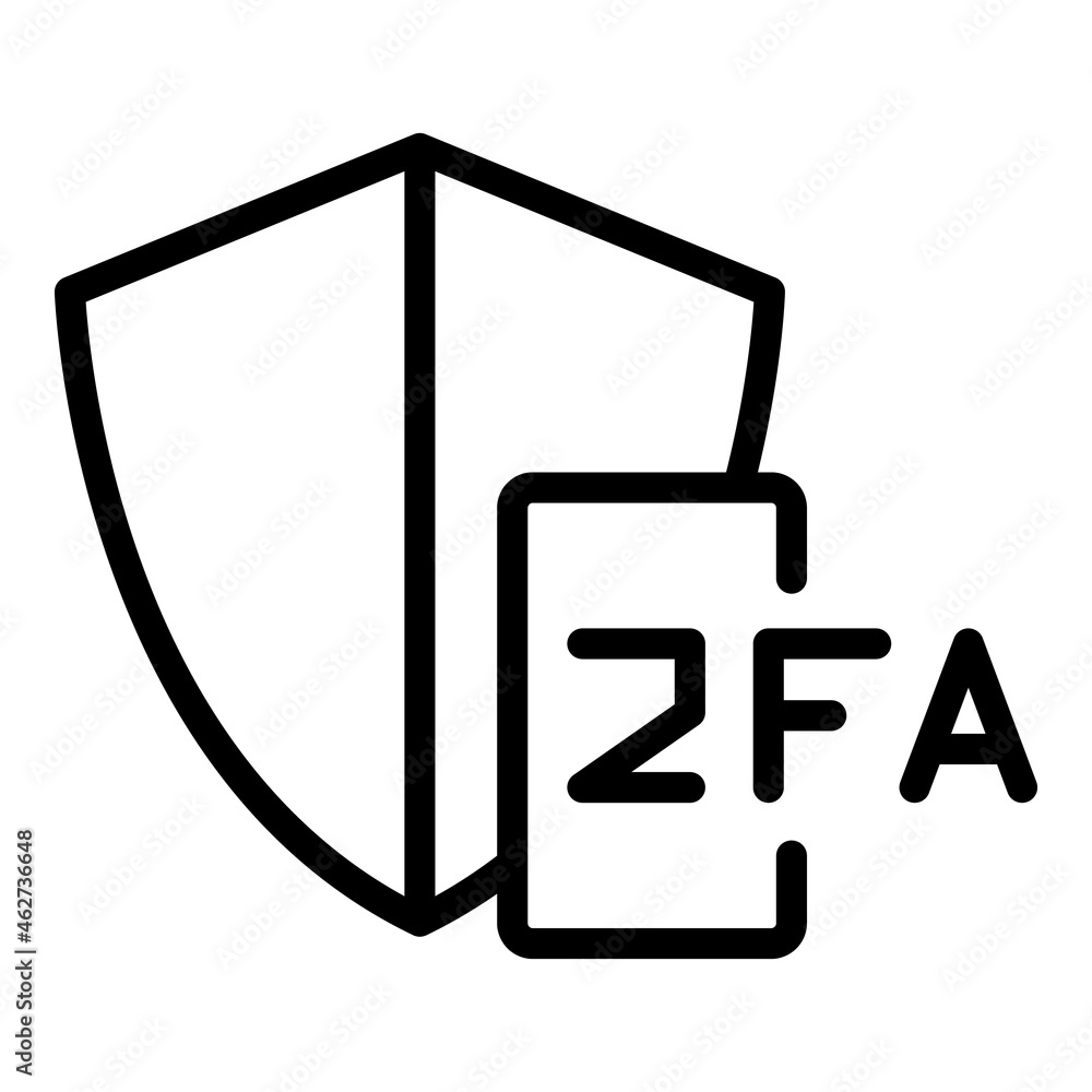 Poster 2fa shield icon outline vector. code login. internet mobile