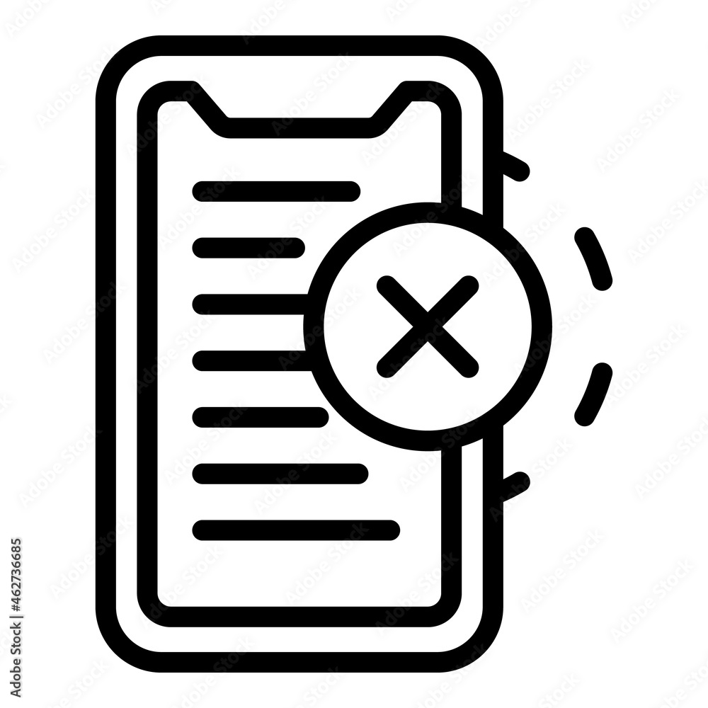 Aufkleber reject secure login icon outline vector. internet mobile. sms verify