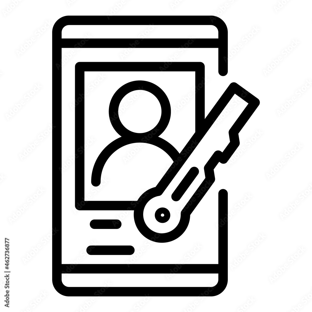 Poster lock key password icon outline vector. code login. internet online