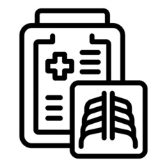 Medical xray icon outline vector. Chest bone. Radiology machine