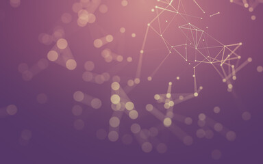 Abstract background. Molecules technology with polygonal shapes, connecting dots and lines. Connection structure. Big data visualization.