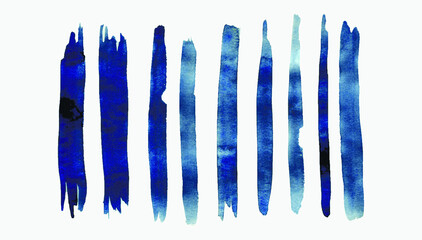 Watercolor lines set. Vector illustration
