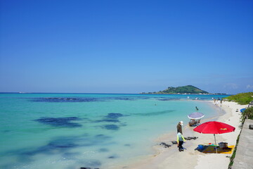a wonderful seascape with an island