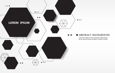 Geometric hexagon futuristic white vector background