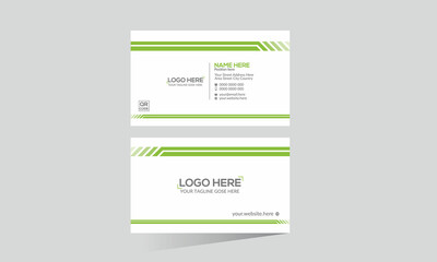 green colored double sided vector business card design