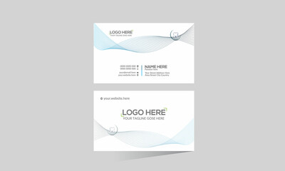 cyan colored dental company business card design