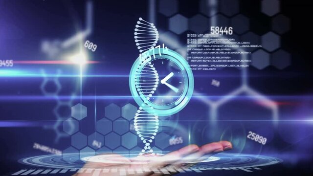Animation of clock over social medical data processing
