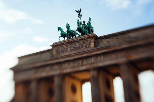 Germany, Berlin, Quadriga statue on top of Brandenburg Gate